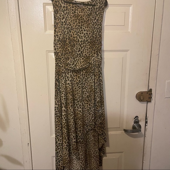 Trendy Lady Leopard Print High-Low Dress - Picture 1 of 6
